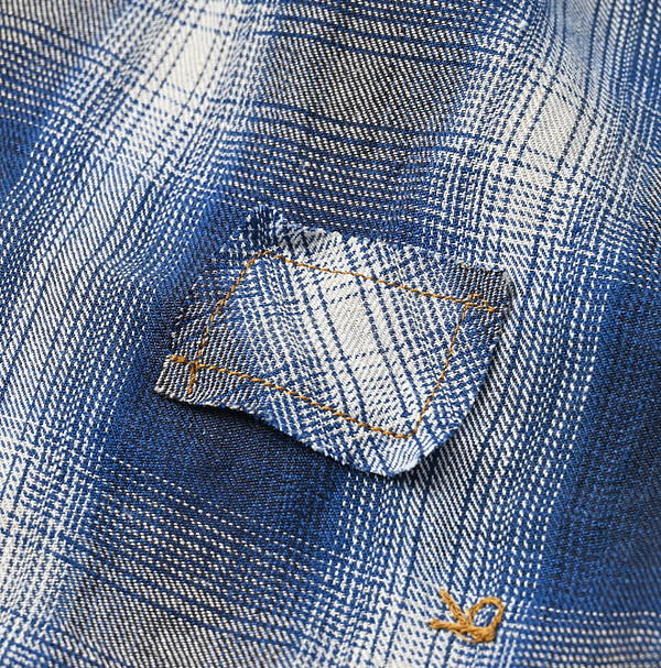 Indian Linen Twill Shadow Check Eastern M Dress Detail