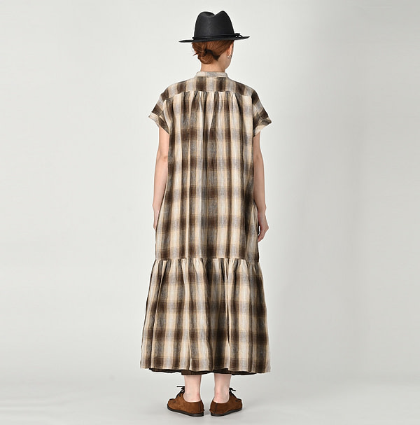 Indian Linen Twill Shadow Check Eastern M Dress Female Model