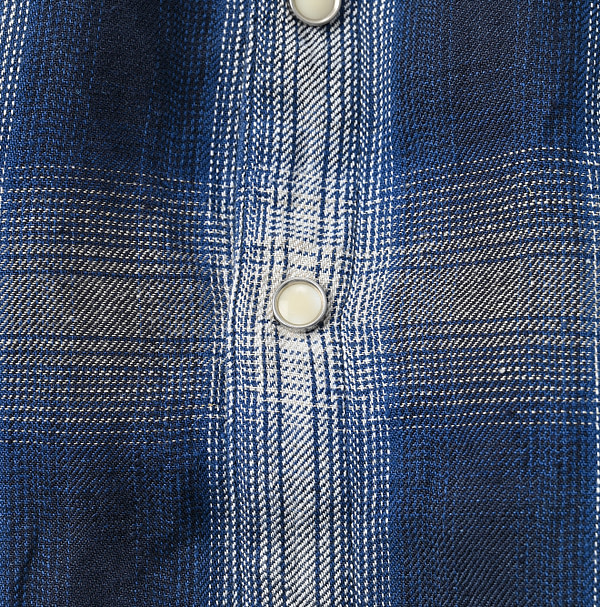 Indian Linen Twill Shadow Check Eastern M Dress Detail