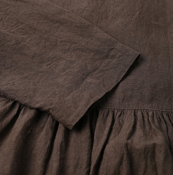 Indian Linen Chambray Tiered Dress Detail