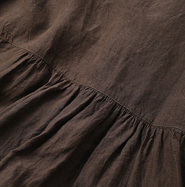 Indian Linen Chambray Tiered Dress Detail