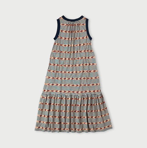 Jacquard Border Gather Dress Back