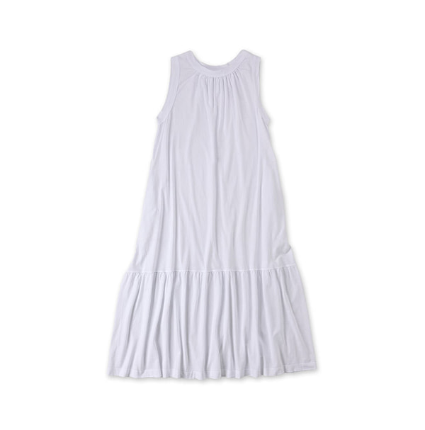 Supima Tenjiku No Sleeve Dress White