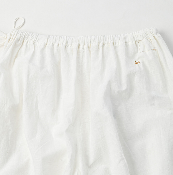 Indian Khadi Pleats Frill Wrapper Pants Detail