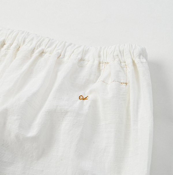 Indian Khadi Pleats Frill Wrapper Pants Detail