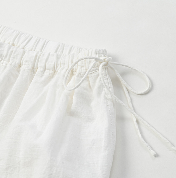 Indian Khadi Pleats Frill Wrapper Pants Detail