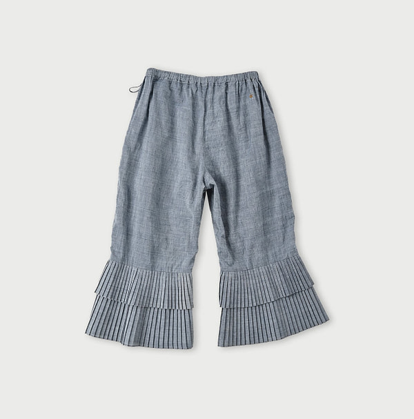 Ai Dungaree Indian Khadi Pleats Frill Wrapper Pants Detail