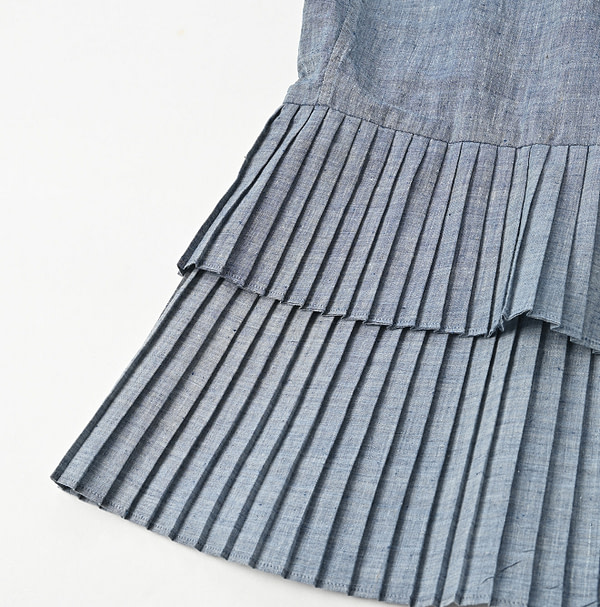 Ai Dungaree Indian Khadi Pleats Frill Wrapper Pants Detail