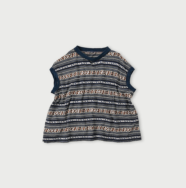 Jacquard Border M Camisole Navy Jacquard