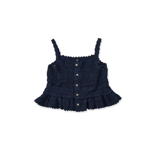 Indigo Kapa Crochet Flare Camisole Indigo