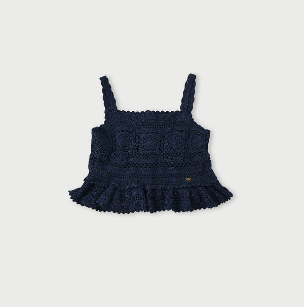 Indigo Kapa Crochet Flare Camisole Back