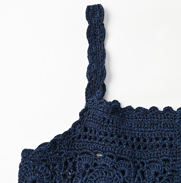 Indigo Kapa Crochet Flare Camisole Detail