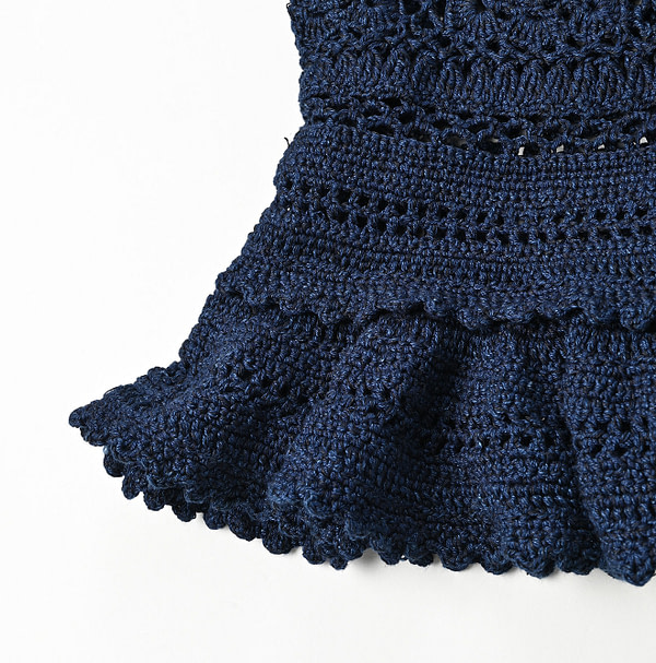 Indigo Kapa Crochet Flare Camisole Detail