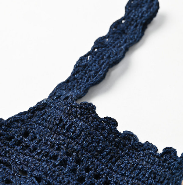 Indigo Kapa Crochet Flare Camisole Detail