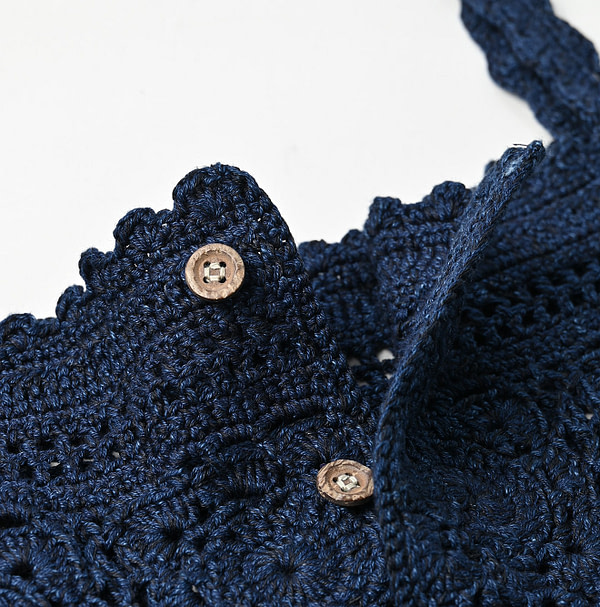 Indigo Kapa Crochet Flare Camisole Detail