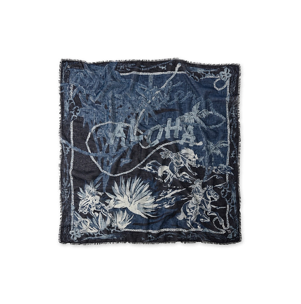 Indigo Gauze Paniolo Furoshiki Indigo