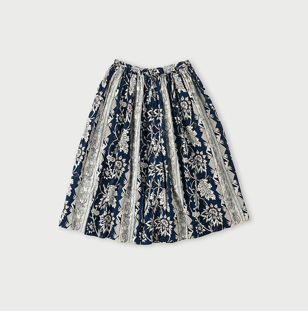 Sarasa Block Print Easy Gather Skirt Back