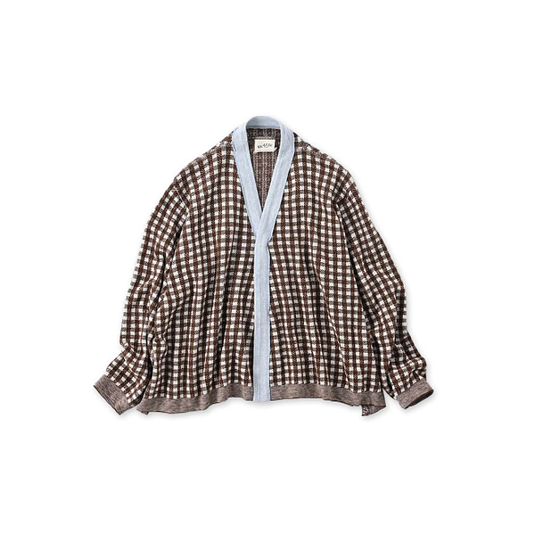 Gingham Jacquard Cache-Coeur Brown Gingham