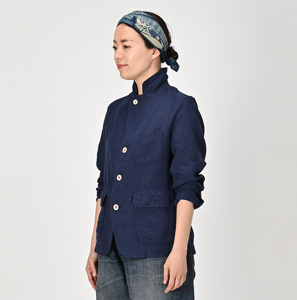 Indian Linen Chambray 908 Blazer Female Model