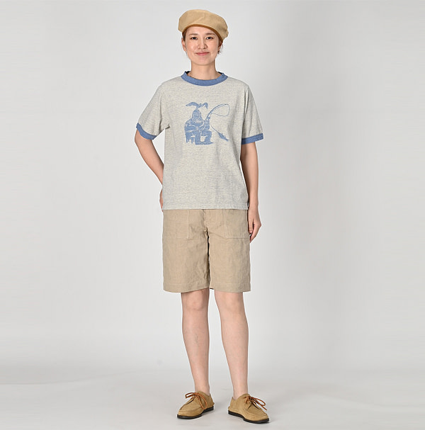 Linen Cloth 908 Baker Short Pants Female Model