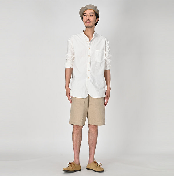 Linen Cloth 908 Baker Short Pants Male Model