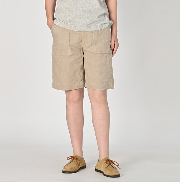 Linen Cloth 908 Baker Short Pants Female Model