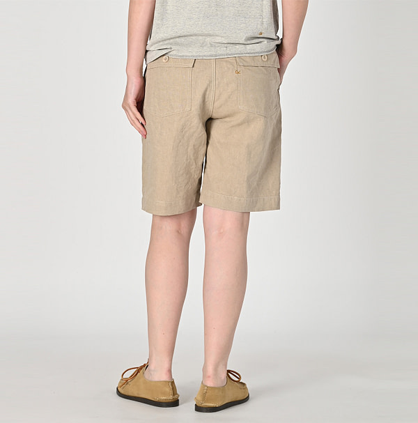 Linen Cloth 908 Baker Short Pants Female Model