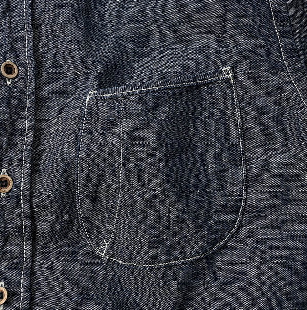 Cotton Linen Dungaree 908 Loafer Stand Shirt Nou Detail