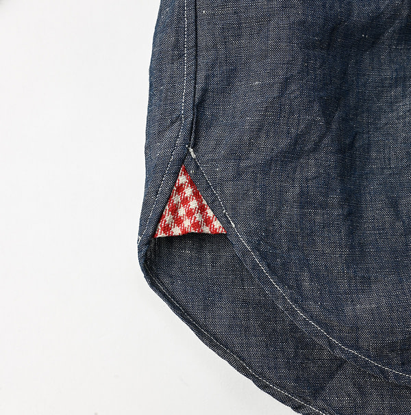 Cotton Linen Dungaree 908 Loafer Stand Shirt Nou Detail