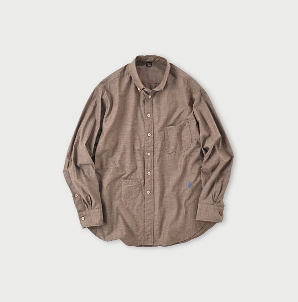 Hakeme 908 Ocean Button Down Shirt Brown