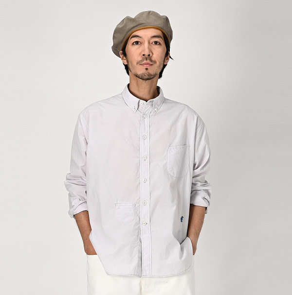 Hakeme 908 Ocean Button Down Shirt Male Model