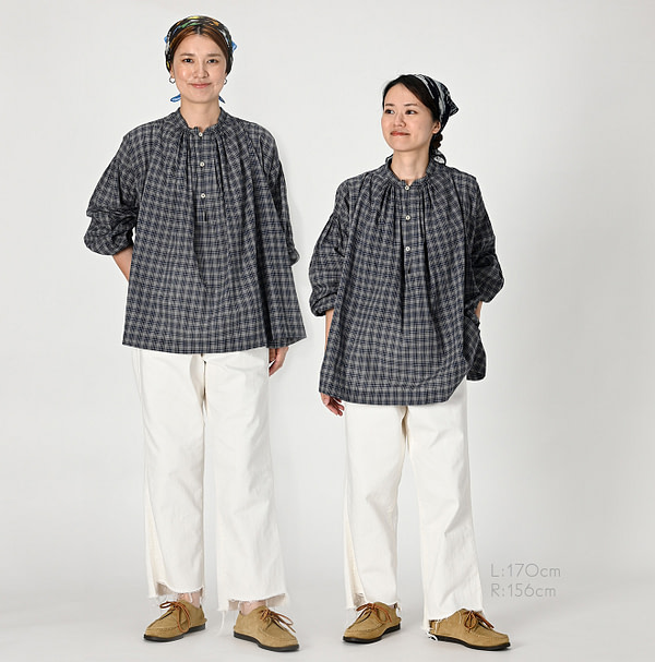 Autumn Breeze Khadi Smock Blouse Female Models