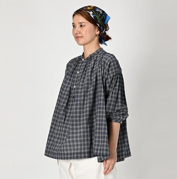 Autumn Breeze Khadi Smock Blouse Female Model