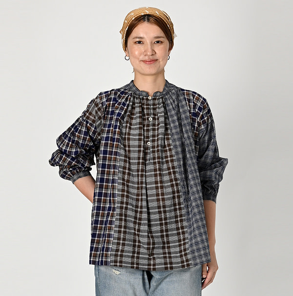 Mix Autumn Breeze Khadi Smock Blouse Female Model