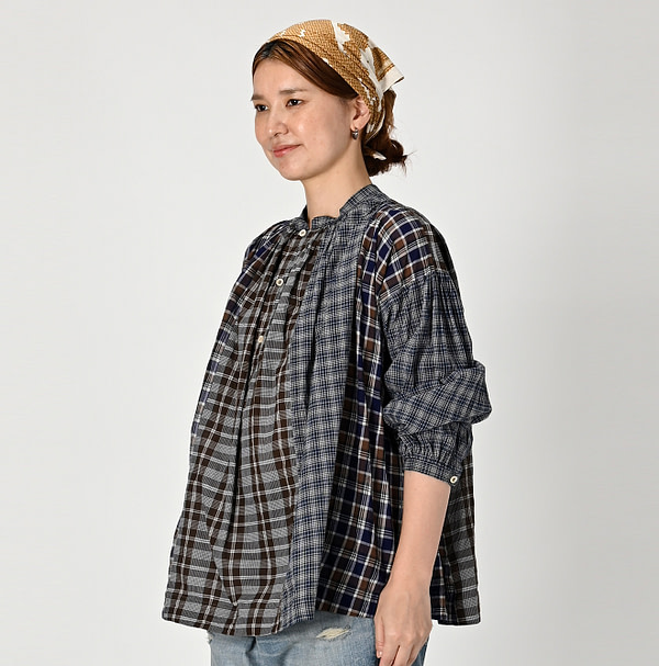 Mix Autumn Breeze Khadi Smock Blouse Female Model