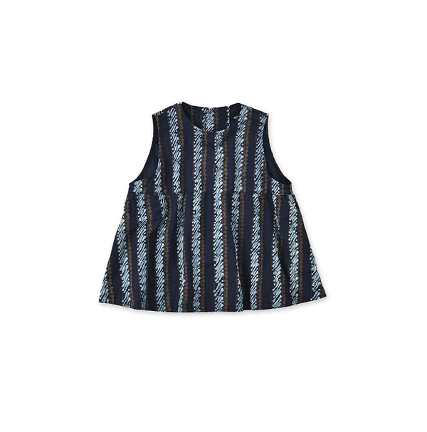 Indigo Batik Print No Sleeve Top Indigo