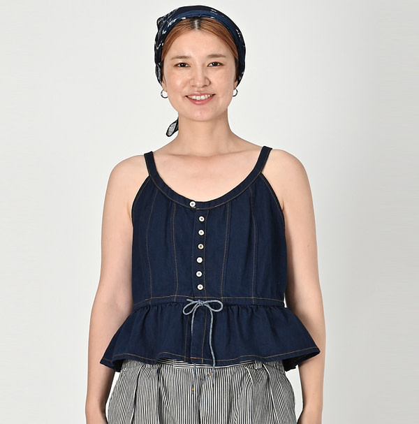 Omugi Denim Camisole Nou Dash Indigo Nou Mon Female Model