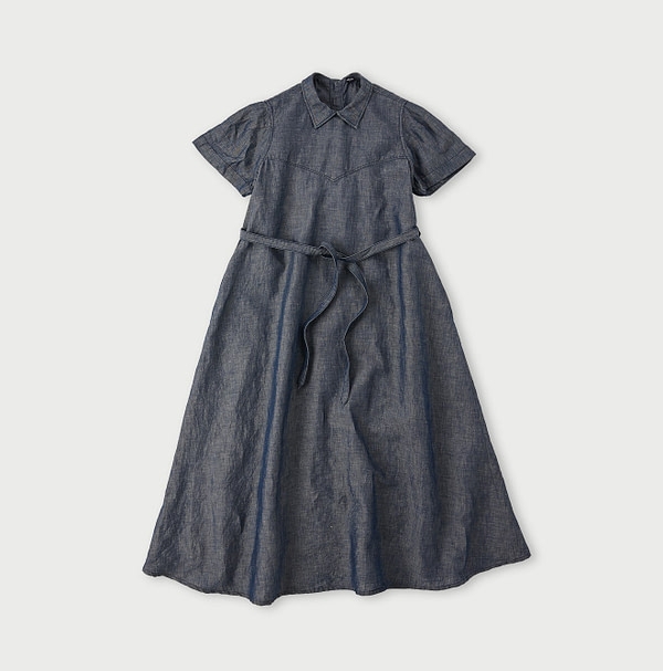 Cotton Linen Dungaree Dress Nou Indigo Ruri Nou