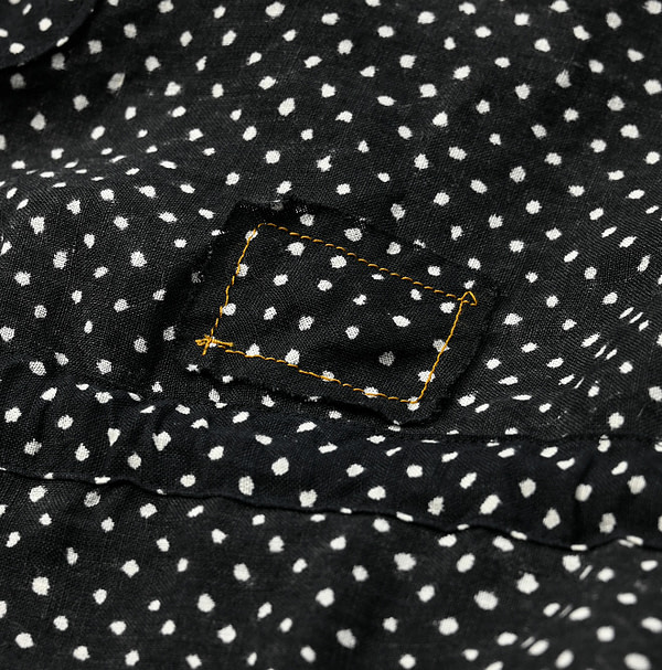 Indian Linen Dot Print Dress Detail