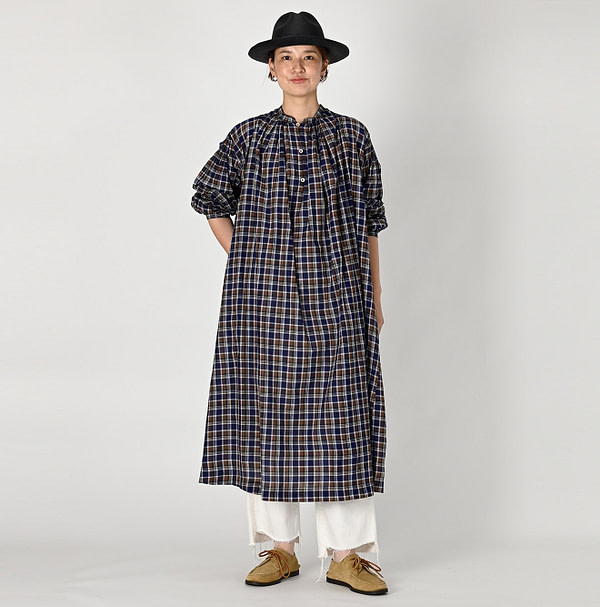 Autumn Breeze Khadi Smock Dress Female Model