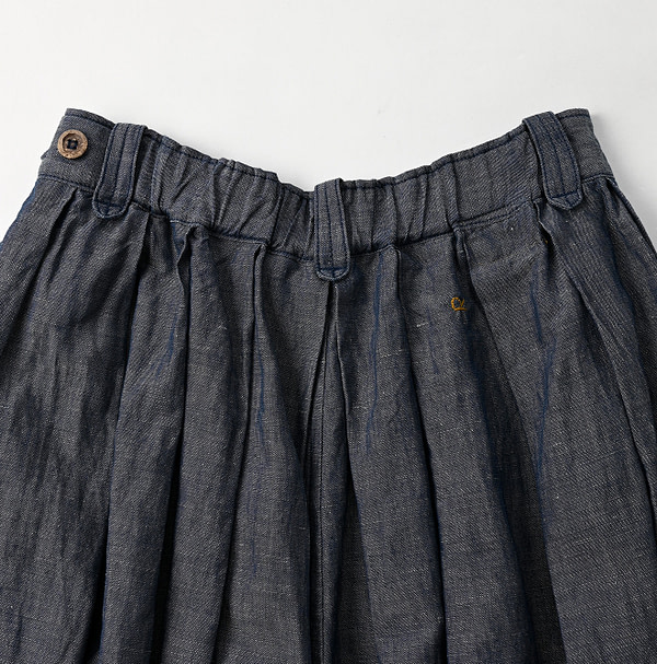 Cotton Linen Dungaree Bloomer Pants Nou Detail