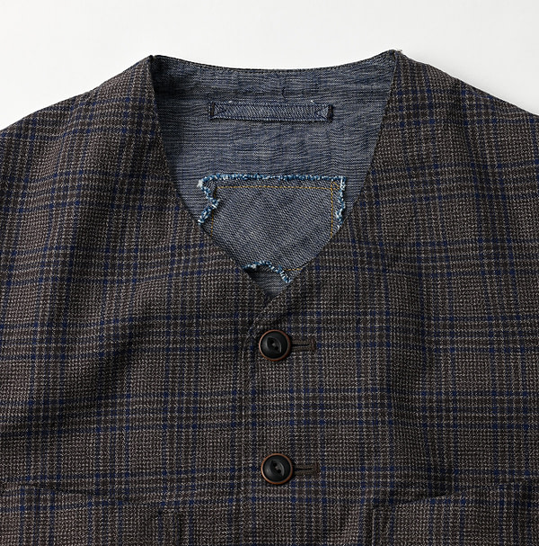 Yorimoku Cotton Tweed 908 4-pocket Vest Detail