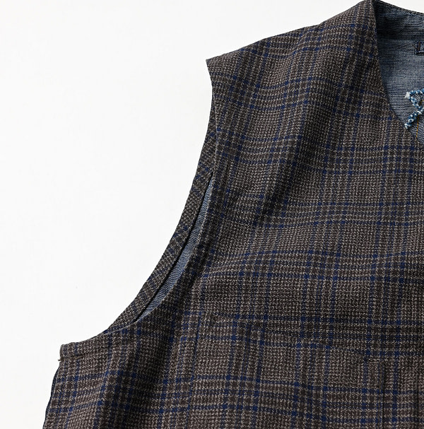 Yorimoku Cotton Tweed 908 4-pocket Vest Detail