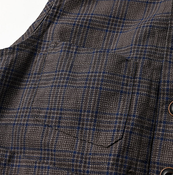 Yorimoku Cotton Tweed 908 4-pocket Vest Detail