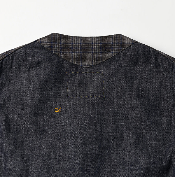 Yorimoku Cotton Tweed 908 4-pocket Vest Detail