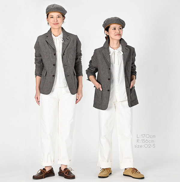 Yorimoku Cotton Tweed 908 Blazer Female Models