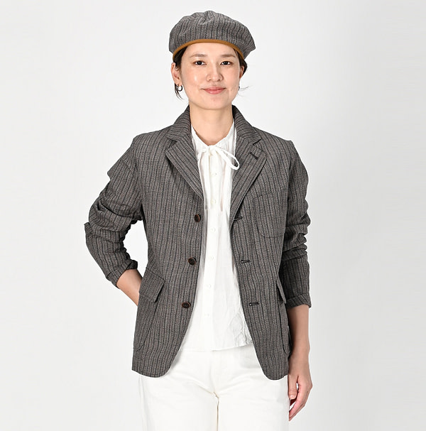 Yorimoku Cotton Tweed 908 Blazer Female Model