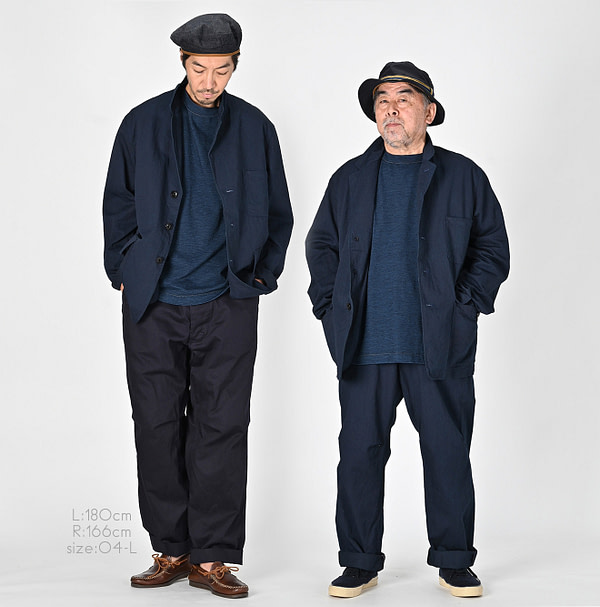 Indigo Okome Chino Chir-go Jacket MEN Male Models