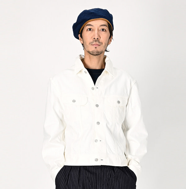 Rye Mugi Denim 908 Hikohime Jacket White Male Model