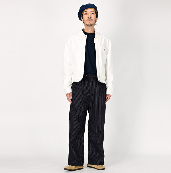 Rye Mugi Denim 908 Crosby Denim Jacket White Male Model